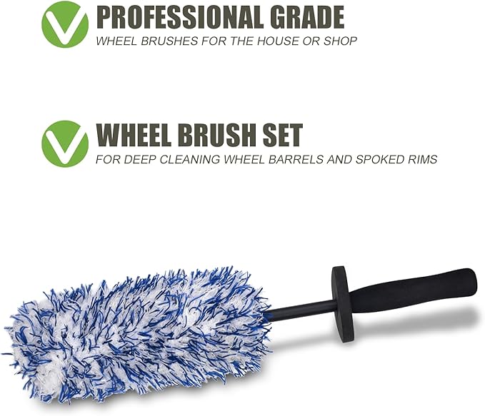 Car Cleaning Rim Cleaner Wheel Cleaning Brush, Metal Free Soft Synthetic Wool Car Brush, Highly Water Absorption Wheel Wash Brushes (Rim Brush)