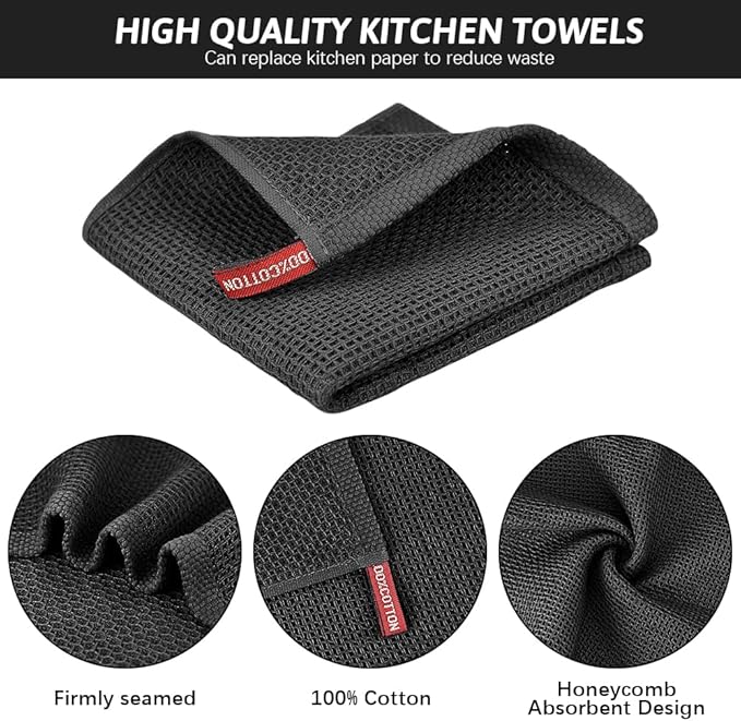 Nialnant Kitchen Hand Towels, 13 x 28 Inches, 100% Cotton Dish Towel for Home, Soft Dish Cloth for Kitchen, Super Absorbent Tea and Bar Towels