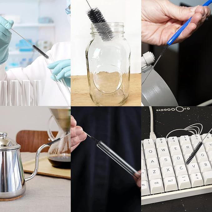 Annhua 10 Pcs Tube Cleaning Brushes Kit Straw Cleaning Kit Metal Pipe Brush Cleaner, Lab Cleaning Brushes Wire Bottle Brush for Lab Tube, Auto Parts, Bottles and Pipes, 10 Sizes