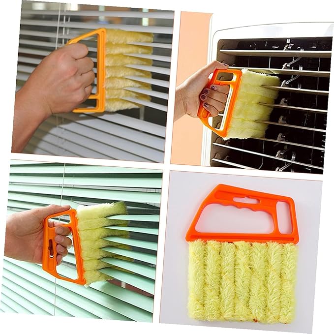 2pcs Handheld Blinds Cleaning Brush Set, 7-Finger and 3-Finger Window Shutter Cleaner Brushes for Air Conditioner and Venetian Blinds Dust Removal, Household Window Cleaning Tools