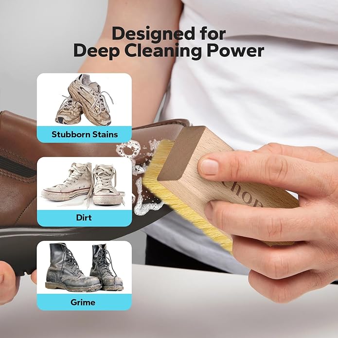 Choppie 2-in-1 Shoe Cleaner Kit (4.06 Fl Oz Shoe Cleaner + Shoe Brush), Suede Shoe Cleaner, Shoe Cleaning Kit for Sneakers, Suede, Leather, Mesh Shoes, and Tennis Shoes