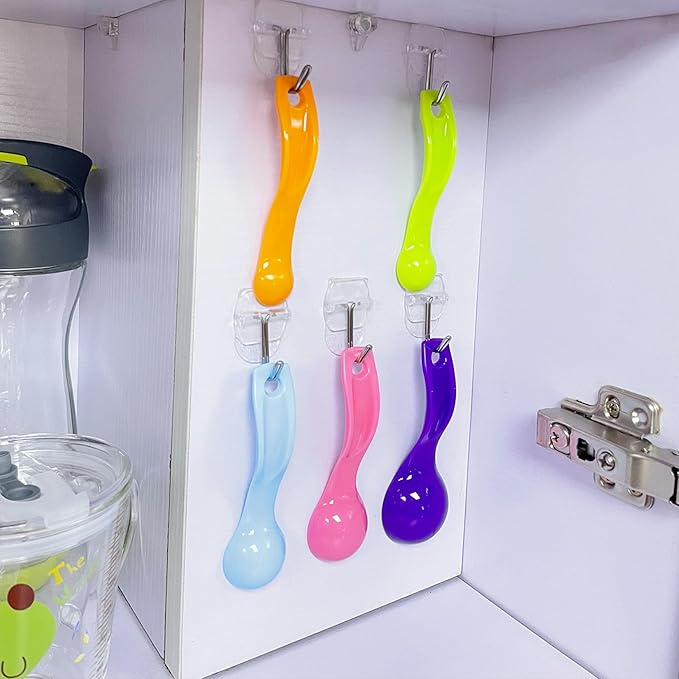 32 Small Wall Hooks for Hanging, with 40 Removable Strips, Clear Hanger Hooks, Damage-Free Utility Hooks with Adhesive Strips, Wire Toggle Wall Hook for Key, Hat, Decor, Door, Clear, Value Pack