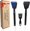 Nylon Grill Brush No Wire Bristle Barbecue Brush Grill Cleaning Kit Safe Grill Scraper Brush for Outdoor Grill Cleaner with Hole BBQ Brush Accessories Clean Cool Grates Gift for Men/Dad 3 PCS