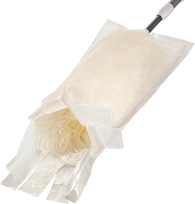 Unger Commercial StarDuster Lambswool Duster with Telescopic Handle - Extends 30 to 60" for High-Reach Dusting - Flexible, Chemical-Free Cleaning Tool for Ceilings, Vents & Fixtures - LWDUR