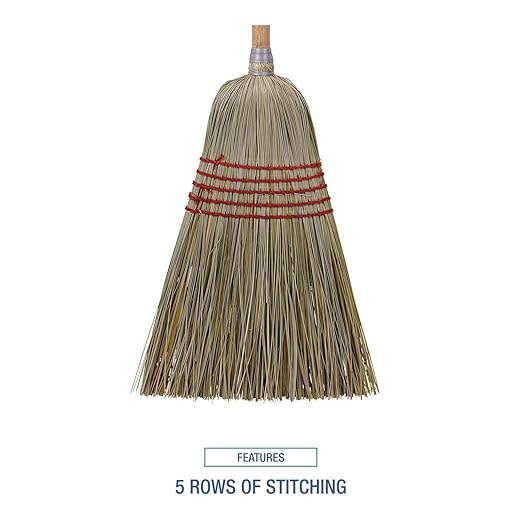 Boardwalk Corn/Fiber Brooms, Corn/Yucca Bristles, 53.5" Overall Length, Natural, 6/Carton