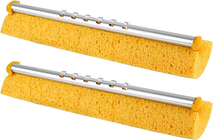 2 Pack of Replaceable Pop Up Cellulose Sponge Mop Heads,Size:12.8 Inch(only 2 mop Heads not Include Handle)