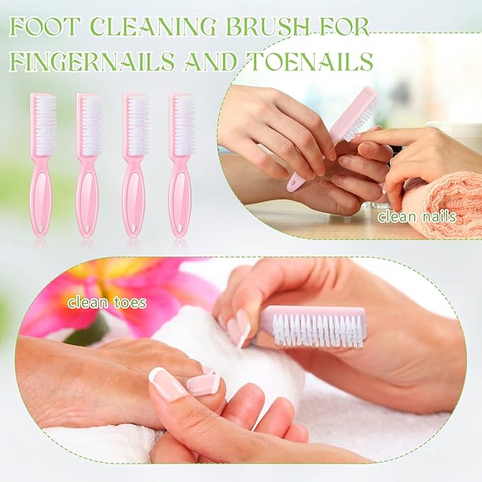 Patelai 12 Pcs Barber Clipper Brush Blade Trimmer Cleaning Brush for Fades Nail Neck Duster Manicure Salon(Light Pink)