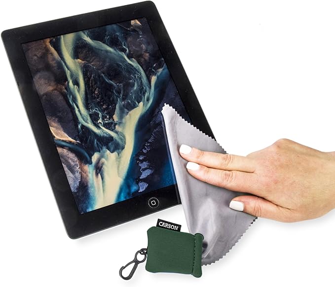 Carson Stuff-It Microfiber Lens Cloth Cleaning System for Eyeglasses, Smartphones, Tablets, Optics, Lenses, Cameras and More