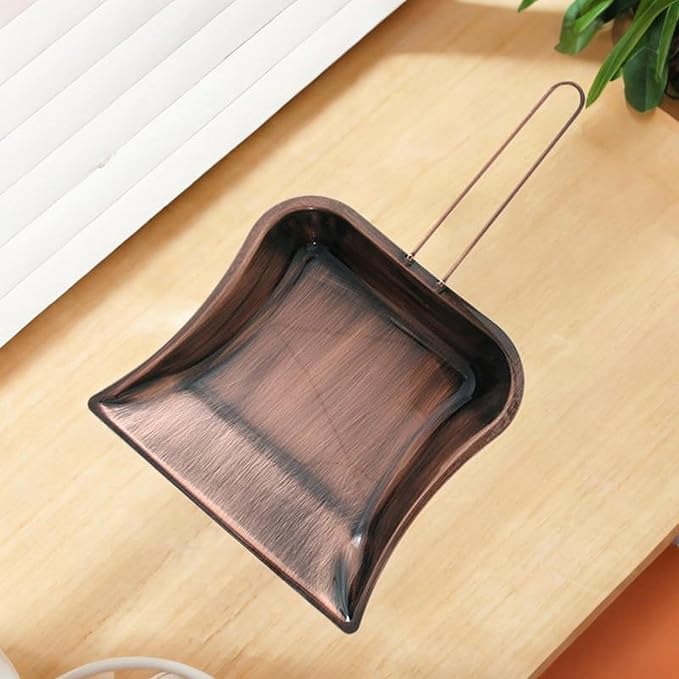 Handheld Copper Garbage Dustpan Multipurpose Sturdy Portable Table Cleaning Tool Dust Pan for Restaurant Bar Apartment