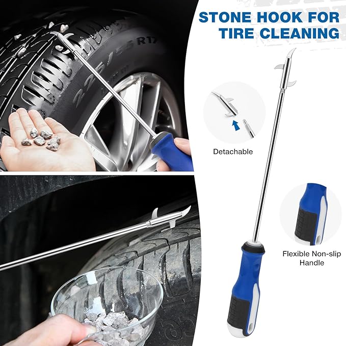SHALL 8Pcs Wheel Brush Kit for Cleaning Wheel and Tire, Wheel and Rim Brush, Car Detailing Brushes, Tire Brush, Bendable Car Wheel Rim Cleaner Brush Set, Car Detailing Cleaning Brush Supplies