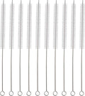 Straw Cleaner Brush Kit 10 pcs, 8 inche Extra Long Sizes of Straw Brushes for 40/30/20/14 oz Stanley Mug, Water Bottle, Sippy Cups, Pipes, Stainless Steel Drinking Straws, Tubes