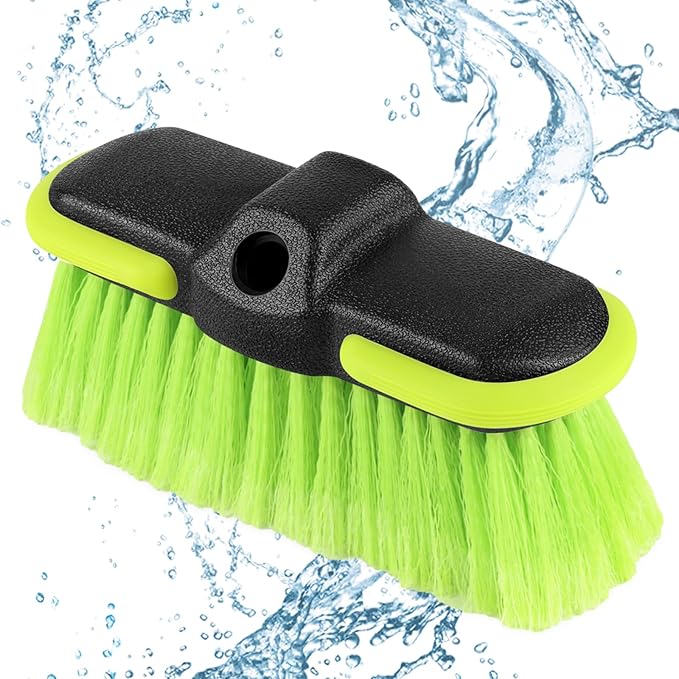 Car Wash Brush Head 8 ", Scrub Brush Attachment for Extension Pole Outdoor Cleaning Tool for Window, Wall, Floor, Deck, Patio