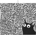 Black Cat Streak Dish Drying Mat 16x18 inches Microfiber Absorbent Fast Dry Mat for Kitchen Counter Coffee Bar Funny Cat Large Drying Mat Kitchen Decor Gifts (Black Cat, 16x18 inches)