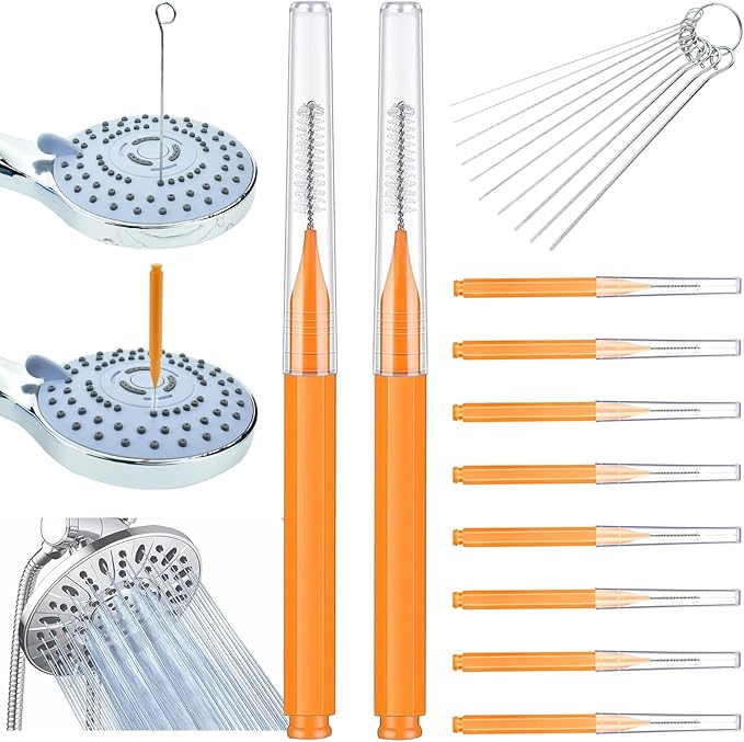Shower Head Cleaner, Shower Head Cleaning Brushes Shower Nozzle Clog Removal Picks Shower Cleaner Brushes Tiny Cleaning Brush for Small Hole Slit Gap Nozzle Car Washer 3D Printer Tubes