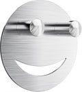 Stainless Steel Smiley Face Sponge Daddy Holder, Brushed Silver Sink Caddy Organizer with Suction Cup Installation for Kitchen, Keep Happy Face Sponge Clean and Dry