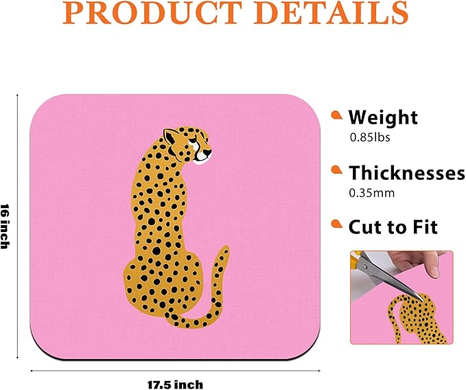 Preppy Dish Drying Mat - Hot Pink Preppy Leopard Absorbent Dish Drying Mat for Kitchen Counter, Coffee Bar Mat, Coffee Maker Mat for Countertops, Dish Rack Drainer Mat, 16x17.5 Inch