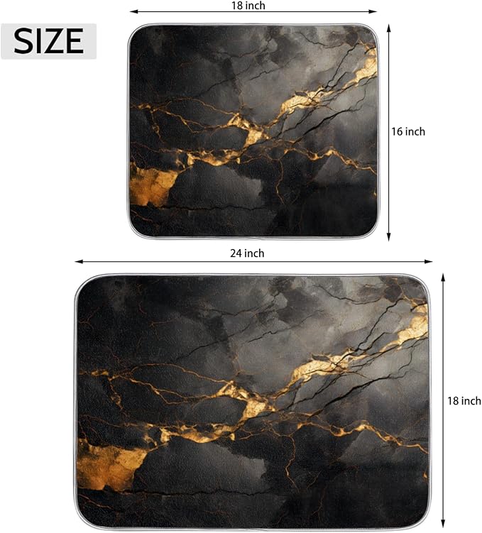 Dish Drying Mat for Kitchen Absorbent Drying Mat Reversible Dish Drying Pad Dish Drying Mats for Kitchen Counter Utensils Pots Water Cup Marble
