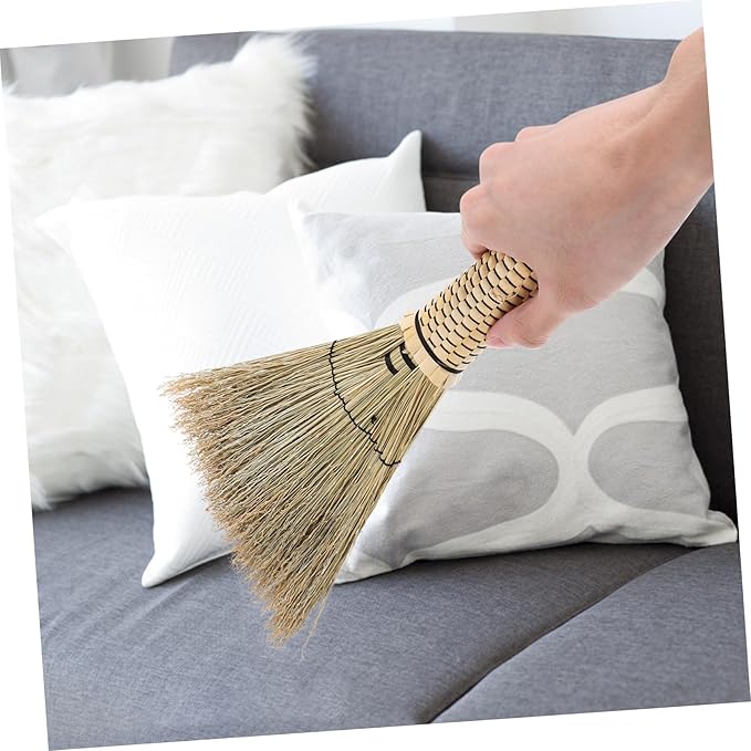 Mini Woven Corn Broom with Short Handle Soft Brush for Sweeping Bedrooms Sofas and Carpets Handmade Cleaning Tool for Indoor and Outdoor Use