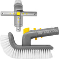 SWIMLINE HYDROTOOLS Pool Floor Wall Step Brush for Inground & Above Ground Pools | 180° Rotating Step & Corner Brush with EZ Clip for Hard-to-Reach Spots & Spa Walls