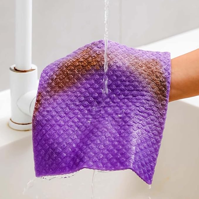 Swedish Dishcloths for Kitchen, 7x8 Inches, 10-Pack, Eco-Friendly & Reusable, Super Absorbent & Lint-Free, Ideal for Kitchen, Car, Glass, and Household Cleaning