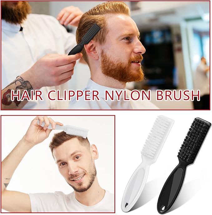 Patelai 12 Pcs Barber Clipper Brush Blade Trimmer Cleaning Brush for Fades Nail Neck Duster Manicure Salon(Red, Black, Gold, White)