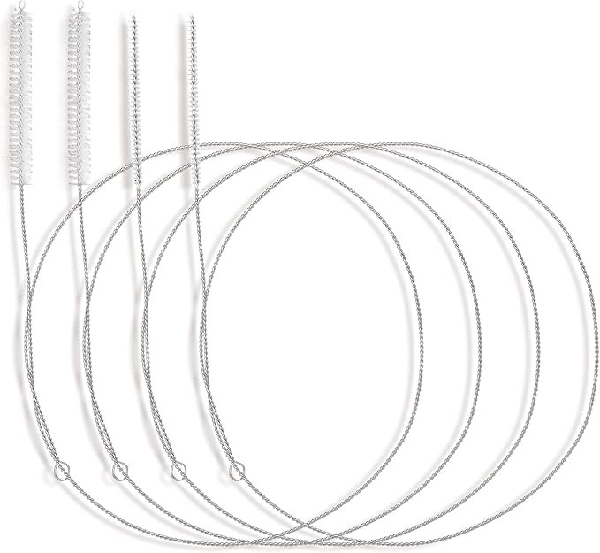 4 Pcs Extra Long Pipe Cleaners with Soft Nylon Bristles Head Cleaning Brush for Straw Tube Pipe Hose Bottle Refrigerator Drain, 1m/39in