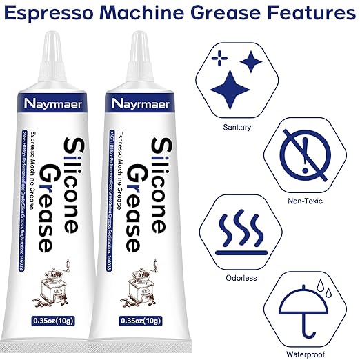 Espresso Machine Grease, 2 x 10g Silicone Grease Maintenance Kit for Care and Maintenance of All Coffee Machines, Food Grade Grease for All Expresso Machines