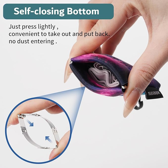 SEIBER Eyeglass Cleaning Microfiber Cloth - with Neoprene Pouch | 7 x 7 inch Glasses Cleaning Cloth for Sunglasses,Laptops, Cameras,Screen | Self-Closing Bottom(2PCS,OR)