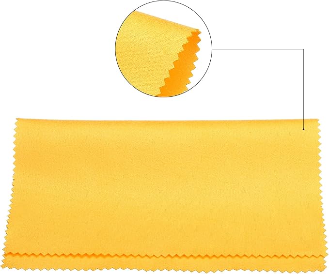 PATIKIL Eyeglass Microfiber Cleaning Cloth 7"x6", 12 Pack Glasses Cleaning Cloth Soft Suede Wipe Screen Cloth for Camera Lens Eyeglasses Screens in Individual Vinyl Pouch, Yellow