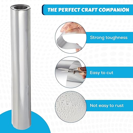St. Louis Crafts Aluminum Metal Foil Roll, 36 Gauge, 12" x 10', Durable Foil for DIY and Crafting Projects