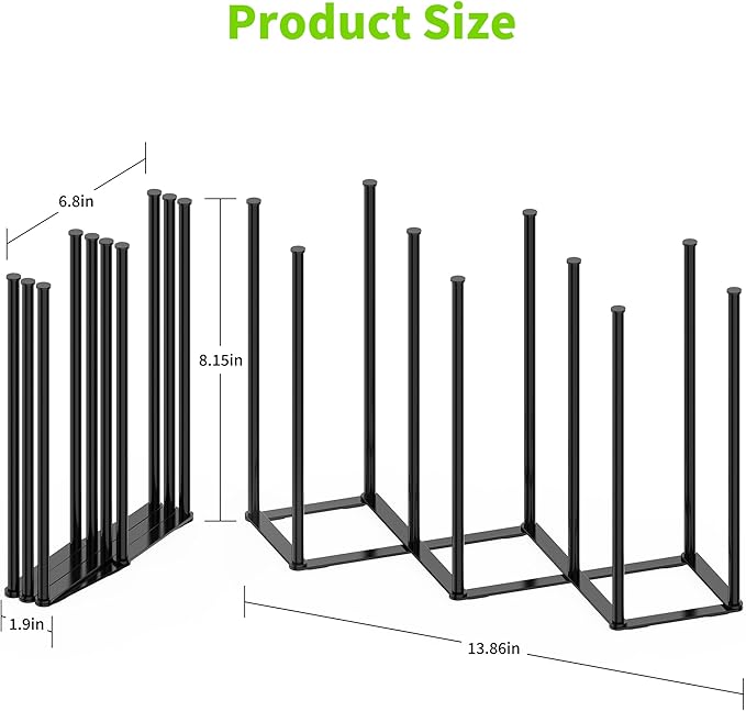 Collapsible Bottle Drying Rack, Foldable Baby Bottle Drying Rack, Portable Drainer Stand Holder for Water Bottles, Cup, Reusable Silicone Bag, Cutting Board (Black)