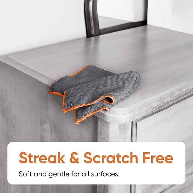 Superio Microfiber Cleaning Cloth for Cars, Kitchen Cleaning Rags for Housekeeping, 16" Micro Fiber Towels for House, Bathroom Absorbent All-Purpose Streak-Free lint-Free Wash Cloths (3 Grey)