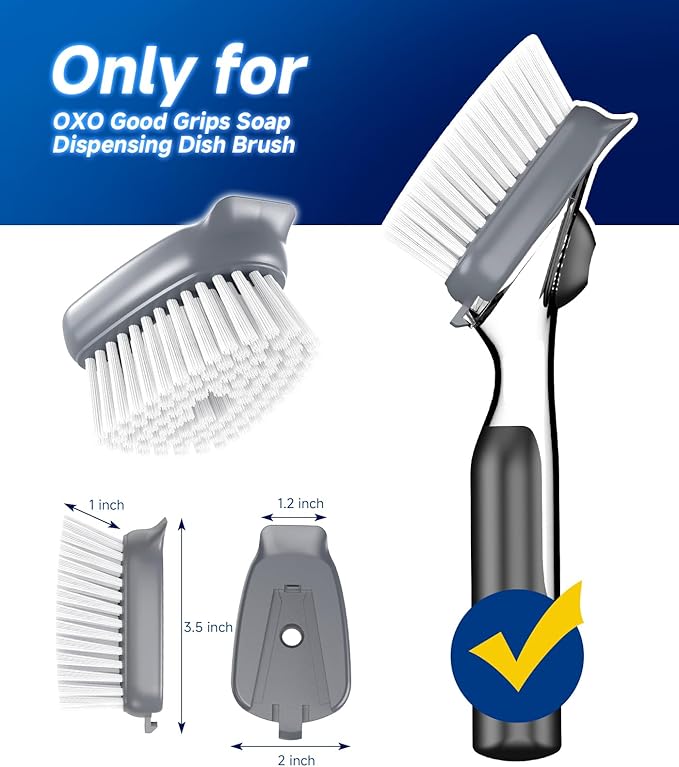 Dish Brush Replacement for OXO | Refill Head for OXO Dish Brush | Kitchen Dish Brush Replacement Head, Dish Scrub Brush Kitchen Gadgets Scrubbers