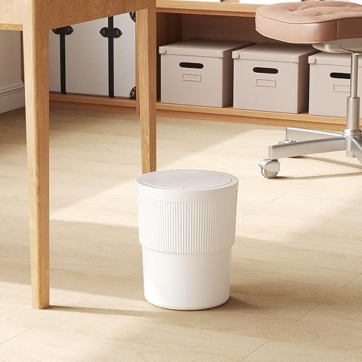 Lifewit Trash Can with Pop-Up Lid, 2.6gal Small Hidden Garbage Can with Decorative Faux Plant, Dog Proof Plastic Waste Basket for Bedroom, Office, Living Room, Kitchen, Bathroom