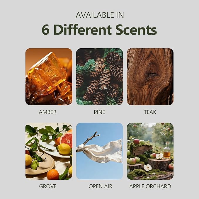 Car Air Freshener, 2-in-1 Stone Car Freshener with Visor Clip & Hanging Scent Diffuser, Natural Scent Stone Diffuser, Long-Lasting Odor Eliminator for Car or Home, Smooth Amber
