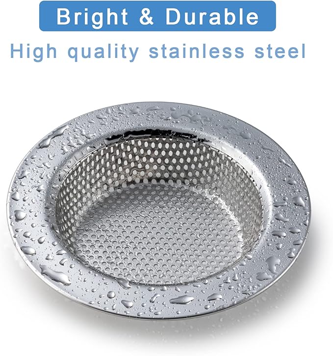 3 Pcs Sink Strainer for Most Kitchen Sink Drain Basket, Upgraded Double-Layer Safe Design Kitchen Sink Strainer (Outer Diameter 4.5 Inch)