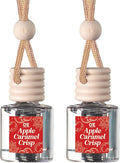 C&E Craft Co Hanging Car Air Freshener Diffuser 2 Pack, Long Lasting Fragrance Oil Car Freshener, Glass Bottle Auto Air Freshener, Made in USA (Apple Caramel Crisp)