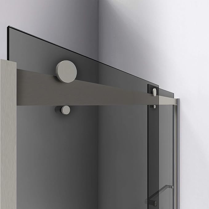 DreamLine Sapphire 56-60 inch W x 60 inch H Semi-Frameless Bypass Tub Door in Matte Black and Smoke Gray Glass