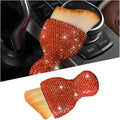 Bling Car Detailing Brush, Crystal Rhinestone Non-Scratch Vehicle Cleaning Dust Brush for Air Vent & Dashboard, Soft Bristles Automotive Interior Cleaning Tool, Universal Fit (Orange Red)