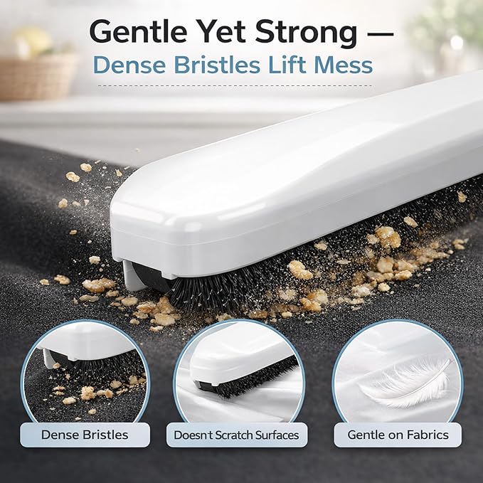 TARSHYRY Handheld Crumb Sweeper, Reusable Crumb Remover, Portable Carpet Debris Brush, Soft Debris Collector, Brush Sweeps Crumbs on Tablecloth Efficient Cleaning Tool