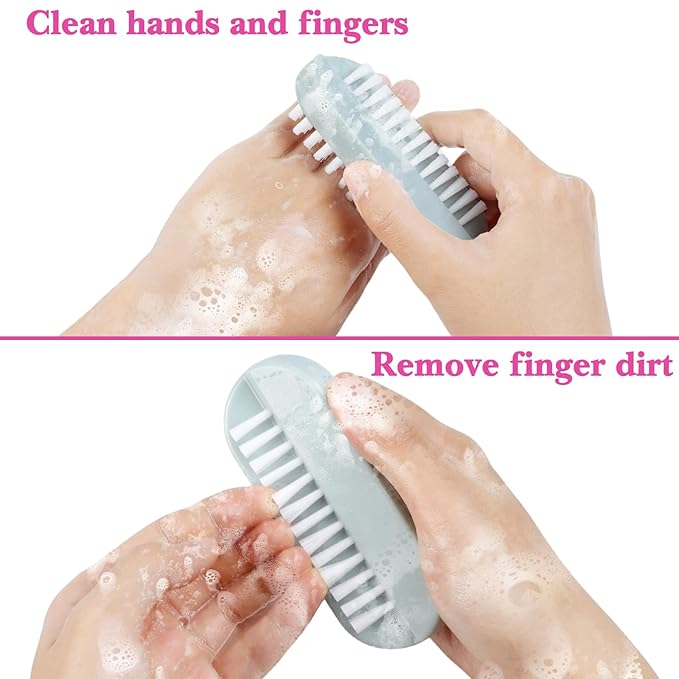 4pcs Nail Brush for Cleaning Fingernails, Nail Brushes for Cleaning, Two Sided Nails Scrubber Brush for Men Women Fingernail Clean Up Brushes (Purple, Blue, Green, Pink)