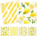 6 Pack Swedish Dishcloths for Kitchen - Reusable Dish Paper Towels Wash Cloths Washable,Absorbent Cellulose Cleaning Sponge Cloth Wipes Quick Dry, Decorative Tea Towels,No Odor Biodegradable(Lemon)