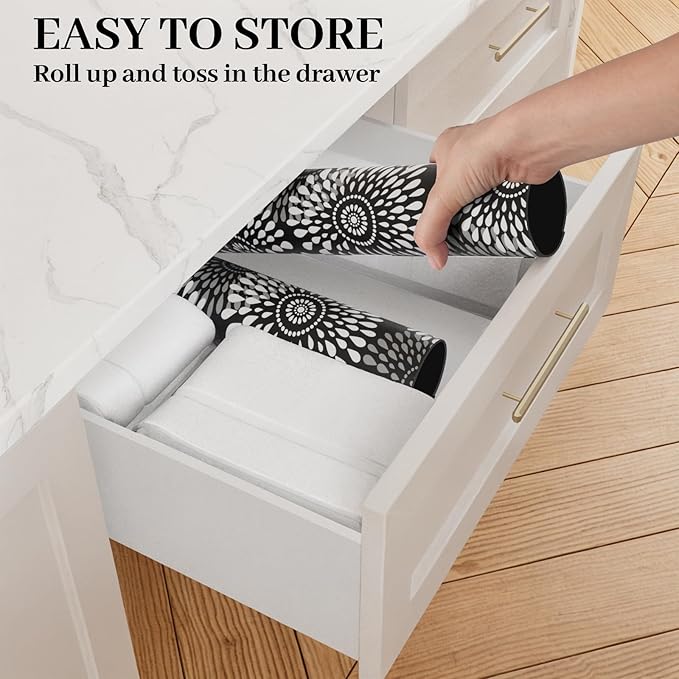 LuxStep Dish Drying Mat Super Absorbent Kitchen Counter Mat Rubber Backing Draining Mat Easy to Clean Kitchen Accessories Dish Rack Pad for Dishes, Utensils, Countertops, Sinks 16" x 24" Black