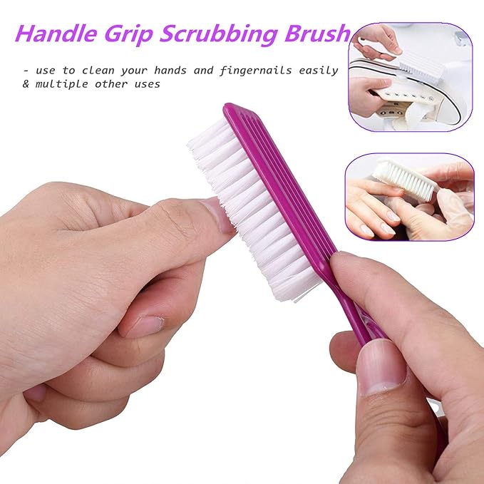 10 Pcs Handle Grip Cleaning Brushes, Hand Fingernail Nail Scrub Manicure Brush Pedicure Brush, Use for Toe and Nails Cleaning (5 Colors)