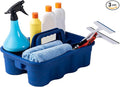 Matthew Large Plastic Tote Tool & Deluxe Supply Cleaning Caddy with Handle Portable Shower Basket Storage Caddy for Cleaning Products Organizer,Take-Out Coffee/Soft Drink,Bath Multi Use - Blue