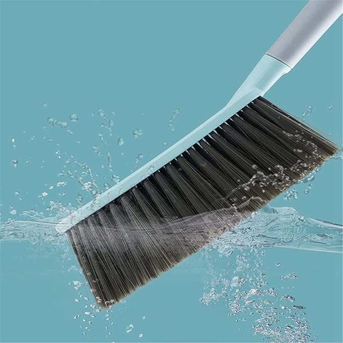 Hand Broom Cleaning Brushes, Multifunctional Soft Bristle Cleaning Brush Hand Brushs Bed Hair Dust Removal Scrubber Cleaner for Family Trip Sofa Furniture Car Bed Garden, Blue