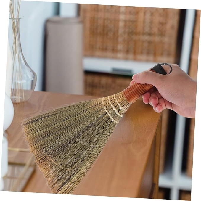 3pcs Lightweight Handheld Broom Set for Cleaning Wooden Floors Soft Bristles with Hanging Loop for Home and Office Use