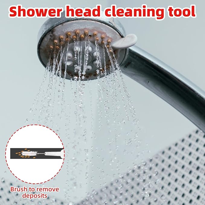 70pcs Shower Head Cleaning Tools, Including 20 Cleaning Brushes and 50 Shower Hole Cleaner Picks Brushes Unclogger Accessories for Showerhead Small Holes Faucets Sink Gaps Nozzles(Red & White)