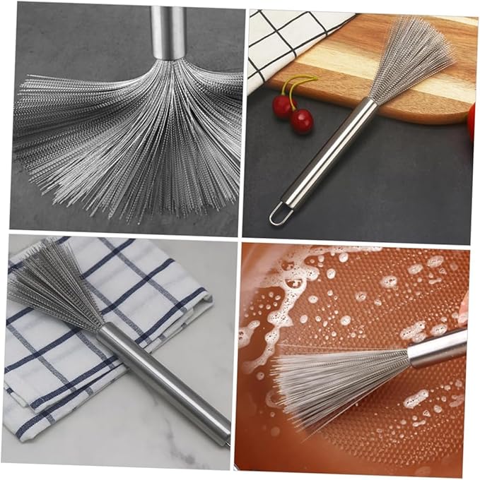 Stainless Steel Cleaning Brush Set, cookware Cleaning Brush, Pot Brush, Wire Brush, Kitchen Multi-Purpose Cleaning Tool, Suitable for Cleaning Grills, ovens, Sinks, pots, and Pans (2 Pieces)