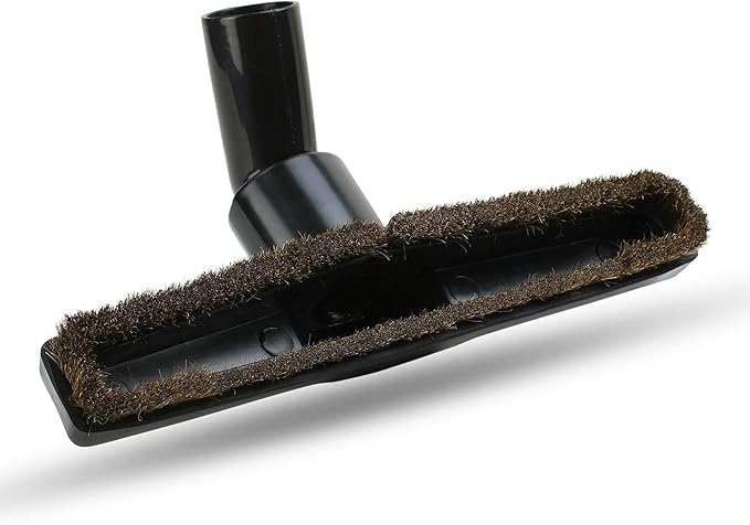 1.25" Vacuum Floor Brush Attachment – 10” Wide Soft Bristles with Two Adapters for 1.375" & 1.5" Compatibility Fits many Shop Vac, Shark, Hoover, Eureka, Dirt Devil, Miele, Oreck, and More